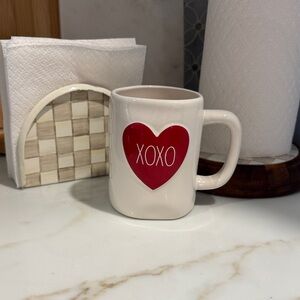 Rae Dunn xoxo Heart Mug with Red Accent